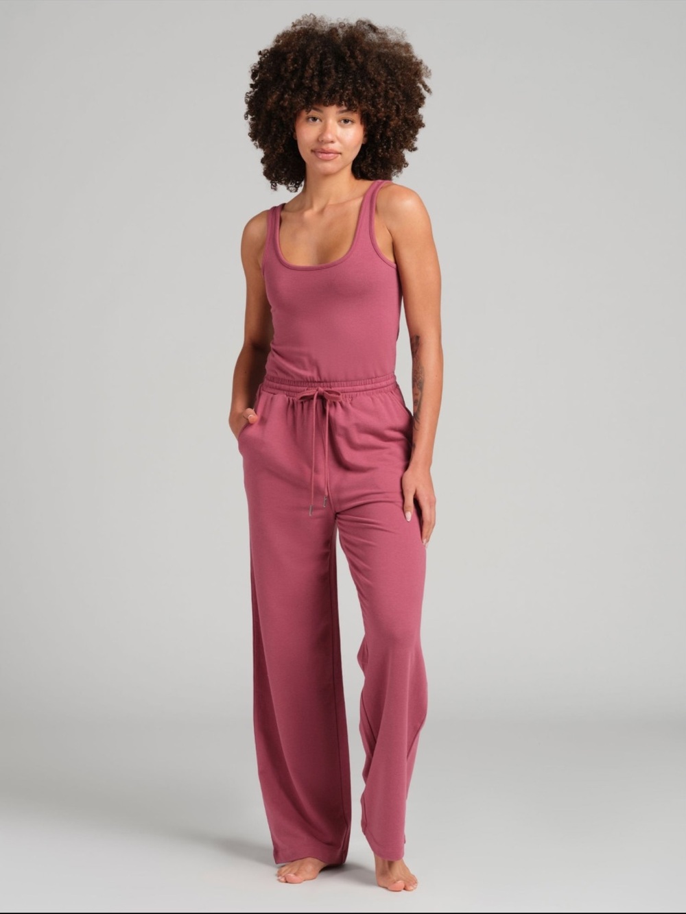 ♡ Comfrt Luxe New Terry Jumpsuit in Berry